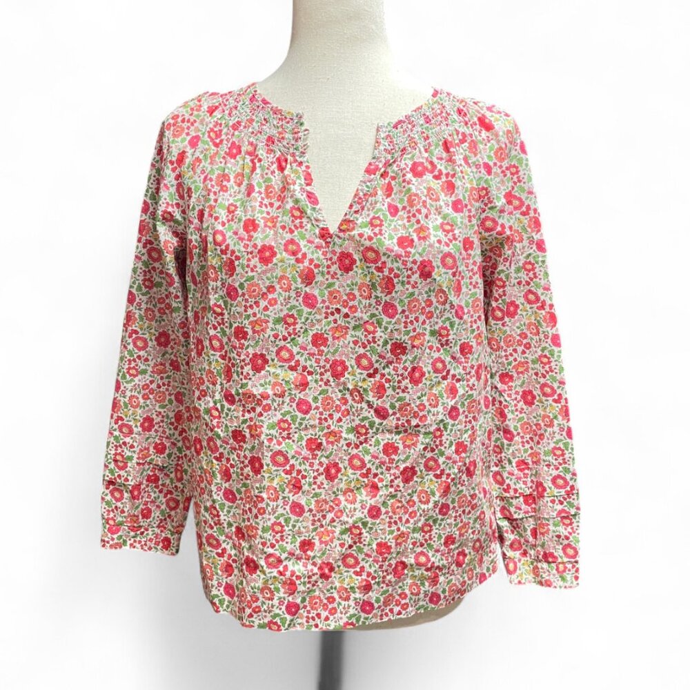 J.Crew‎ Womens Peasant top in Liberty® D'Anjo floral Cottagecore size 00